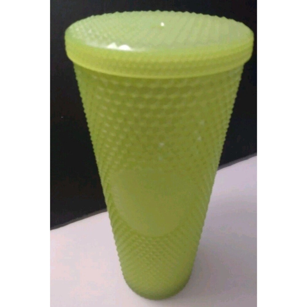 Starbucks Venti 24 oz Lemongrass Glow in the Dark Studded Neon Tumbler NO STRAW